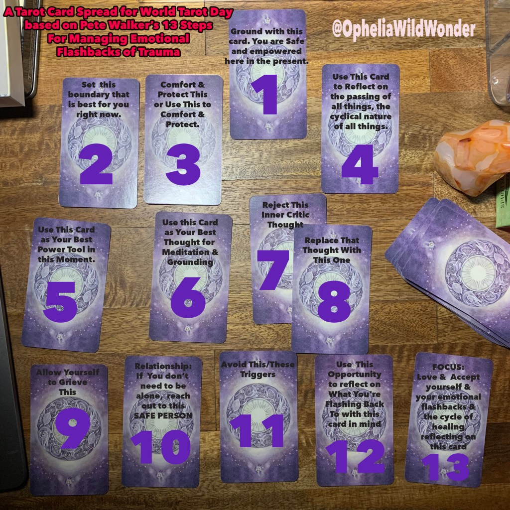 Self Reading Of My Tarot Spread Based On Pete Walker S 13 Steps For